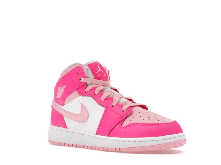 Jordan 1 Mid Fierce Pink (Niños) parte delantera derecha