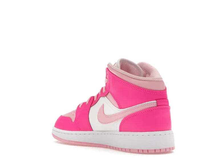 Jordan 1 Mid Fierce Pink (Niños) parte izquierda trasera