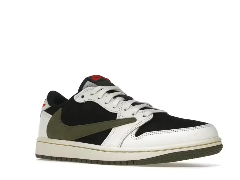 Jordan 1 Retro Low OG SP x Travis Scott Olive (Mujer) parte delantera derecha minymal