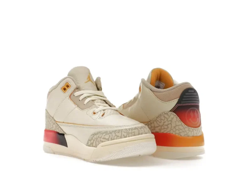 tenis Jordan 3 Retro SP x J Balvin Medellín Sunset (Niños Pequeños) parte trasera izquierda