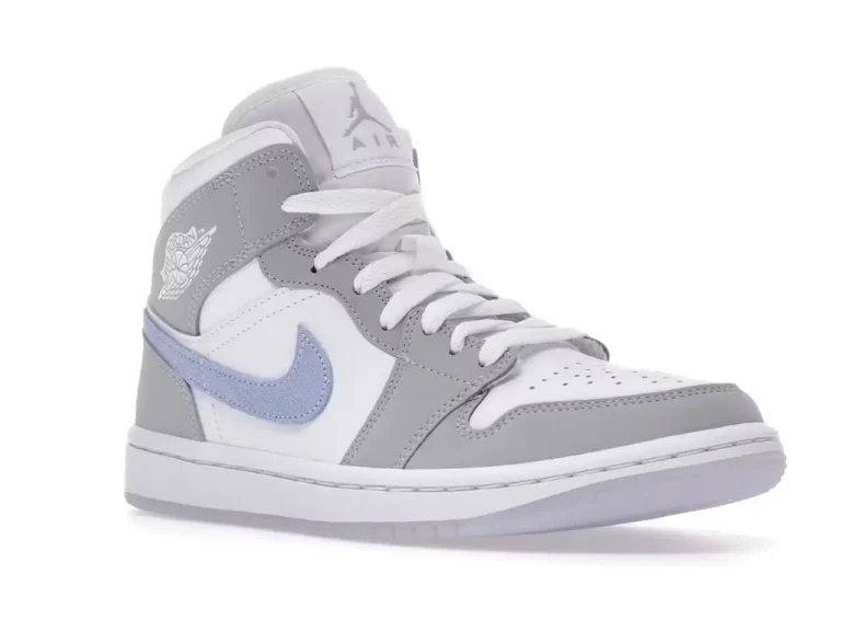 tenis Jordan 1 Mid Wolf Grey Aluminum (Mujer) 2