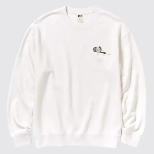 Sudadera KAWS x Uniqlo Manga larga Off White parte delantera