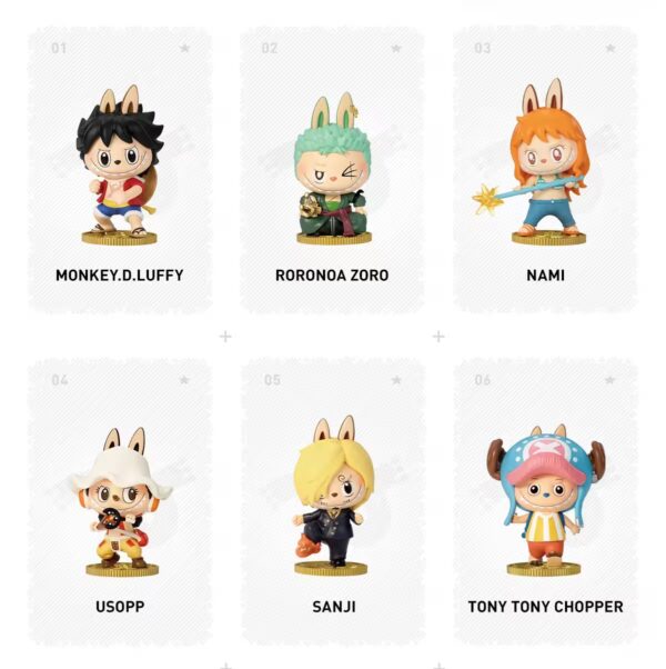 figura Pop Mart The Monsters Labubu One Piece minymal 1