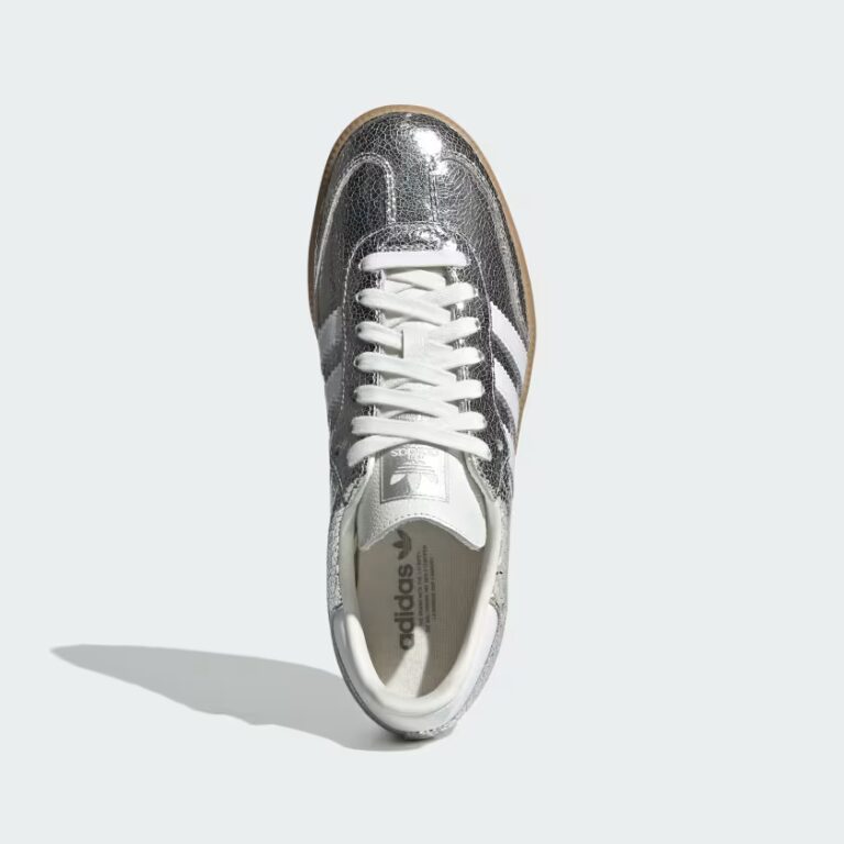 tenis adidas Samba Metallic Silver Cracked Leather JR0035 minymal sneakers 2