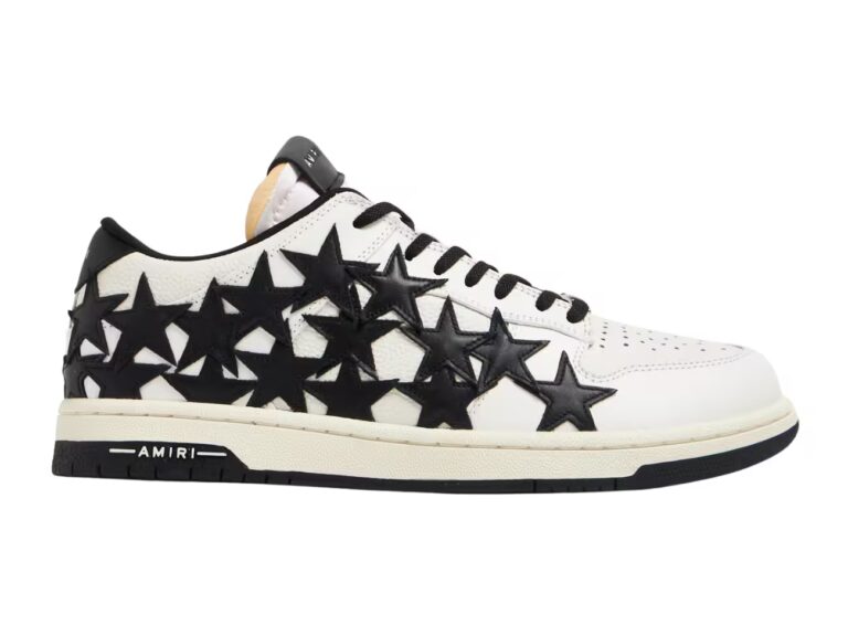 tenis AMIRI Stars Low White Black PS24WFS004-001 minymal sneakers