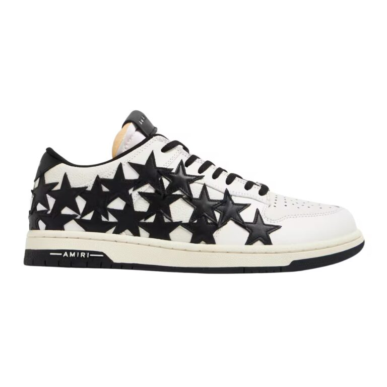 tenis AMIRI Stars Low White Black PS24WFS004-001 minymal sneakers