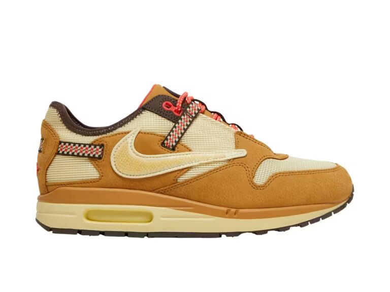 tenis Nike Air Max 1 Travis Scott Cactus Jack Wheat Lemon Drop DO9392-701 minymal sneakers