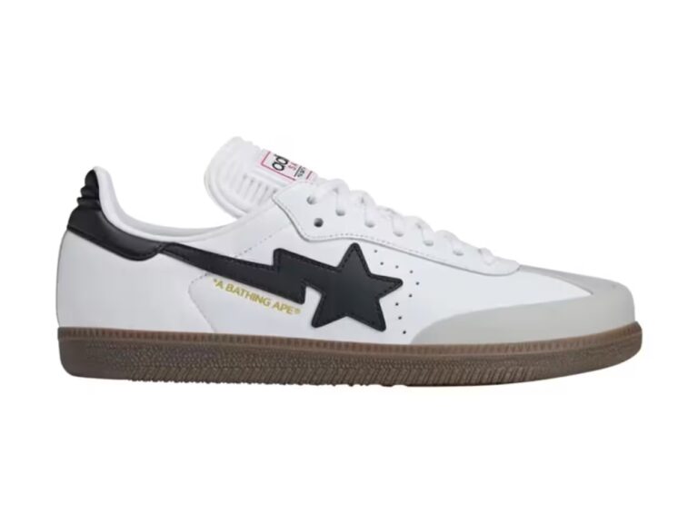 tenis adidas Samba BAPE White Black Gum JR9245 minymal sneakers
