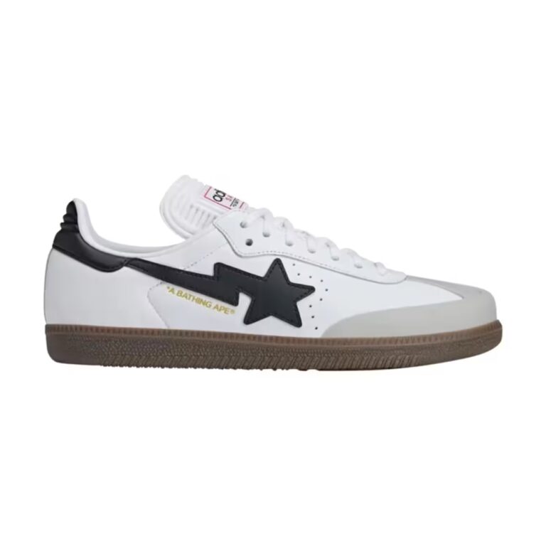 tenis adidas Samba BAPE White Black Gum JR9245 minymal sneakers