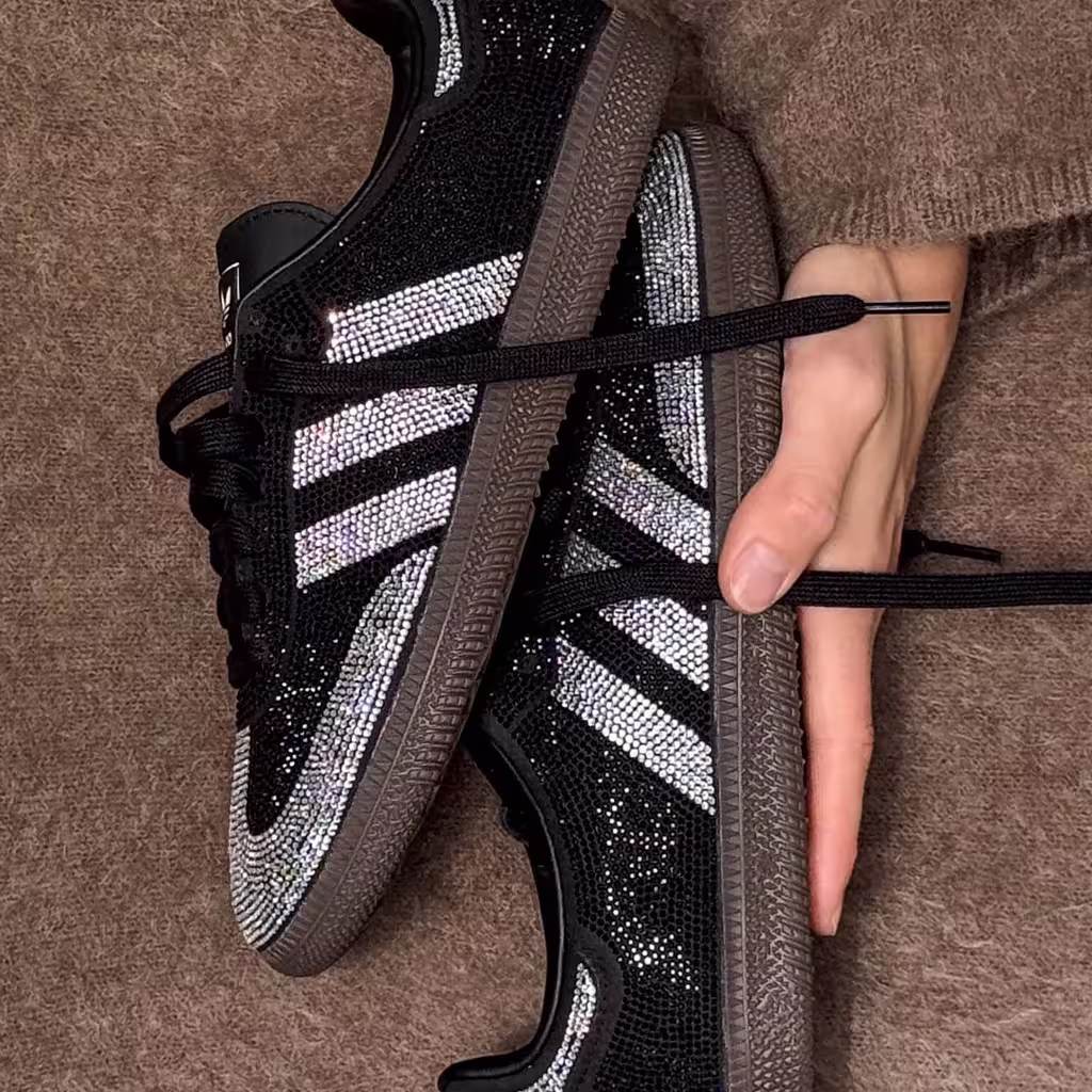 tenis adidas samba og Rhinestone Black Silver Asphaltgold